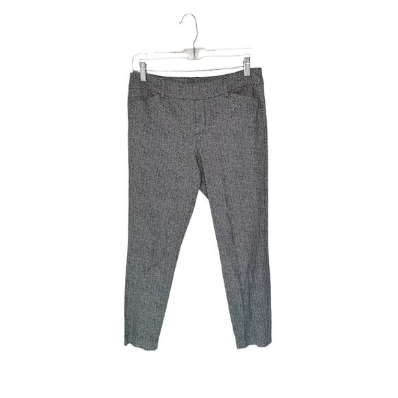 Old Navy Black White Herringbone Career Straight Leg Pixie Dress Pants Size 6 - Picture 1 of 13
